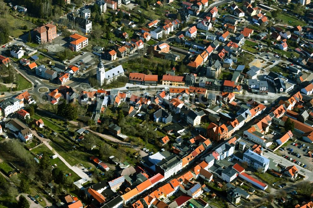 Aerial photograph Friedrichroda - Town View of the streets and houses of the residential areas in Friedrichroda in the state Thuringia, Germany