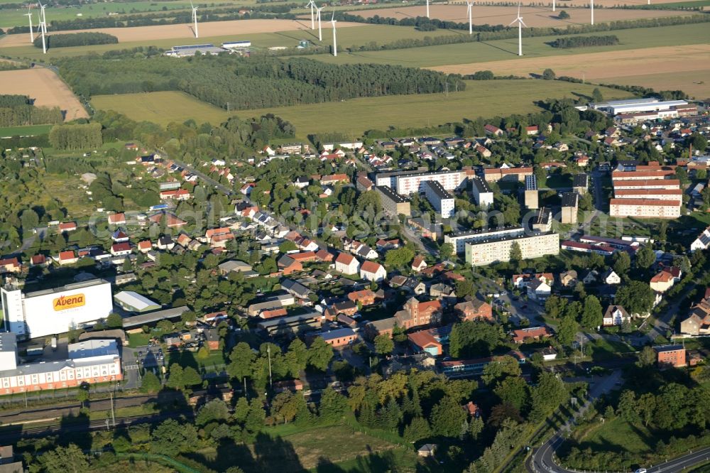 Karstädt from the bird's eye view: View of the borough of Karstaedt in the state of Brandenburg