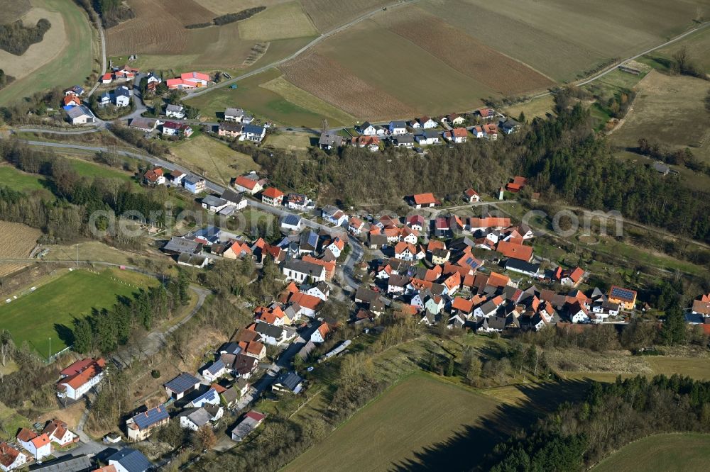 Aerial image Gerichtstetten - Town View of the streets and houses of the residential areas in Gerichtstetten in the state Baden-Wuerttemberg, Germany