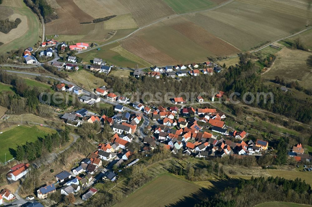 Aerial photograph Gerichtstetten - Town View of the streets and houses of the residential areas in Gerichtstetten in the state Baden-Wuerttemberg, Germany