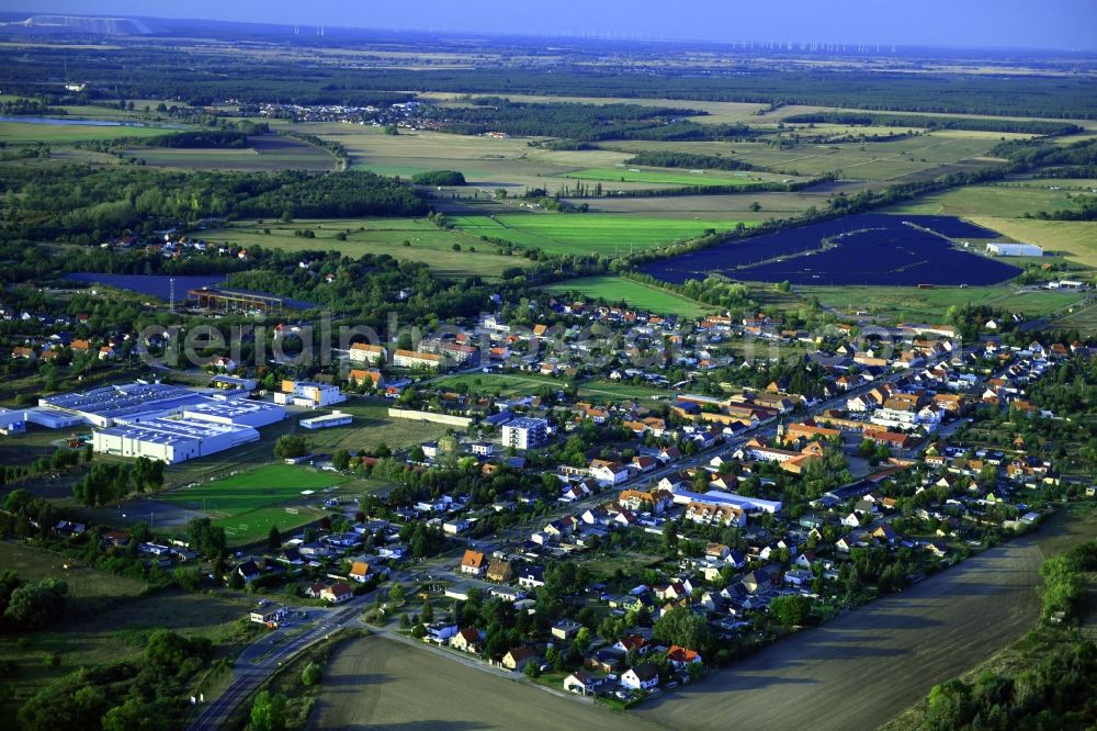 Aerial photograph Gerwisch - Town View of the streets and houses of the residential areas in Gerwisch in the state Saxony-Anhalt, Germany