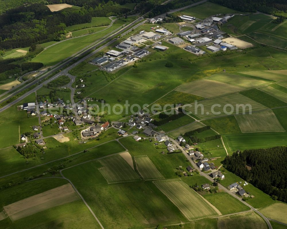 Meuspath from the bird's eye view: View of Meuspath with a view to commercial space in Rhineland-Palatinate