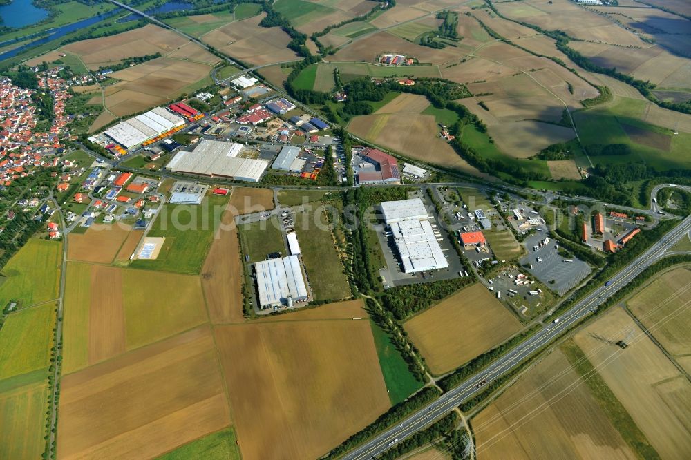 Aerial image Knetzgau - Village - View of the district Hassberge belonging municipality in Knetzgau in the state Bavaria