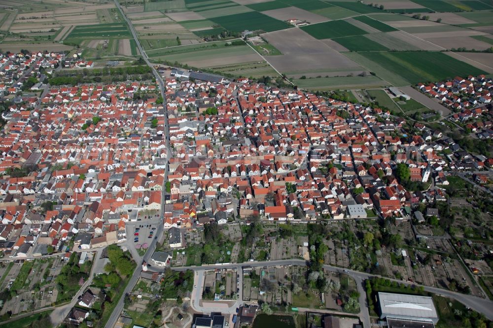 Gimbsheim from above - Townscape of Gimbsheim in Rhineland-Palatinate