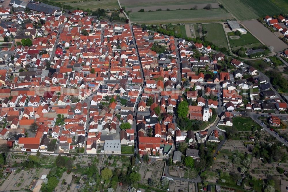 Aerial image Gimbsheim - Townscape of Gimbsheim in Rhineland-Palatinate