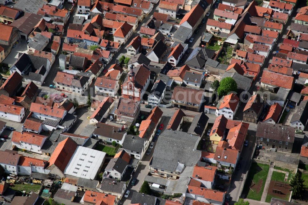 Gimbsheim from above - Townscape of Gimbsheim in Rhineland-Palatinate