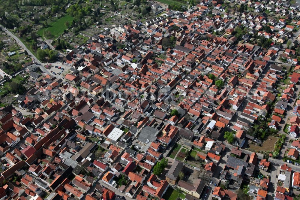 Gimbsheim from the bird's eye view: Townscape of Gimbsheim in Rhineland-Palatinate