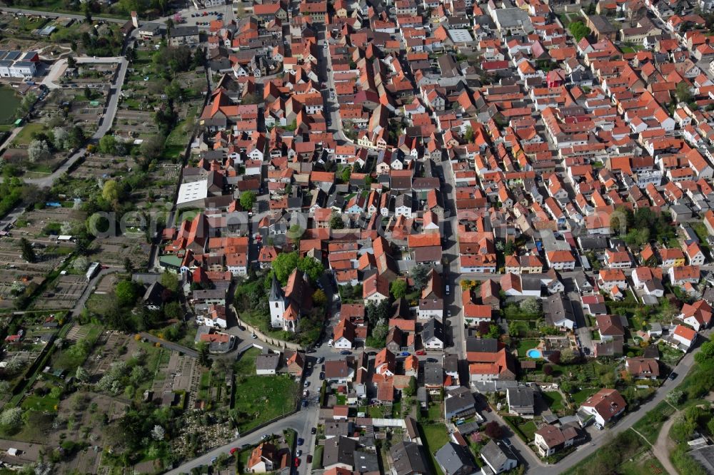 Gimbsheim from the bird's eye view: Townscape of Gimbsheim in Rhineland-Palatinate