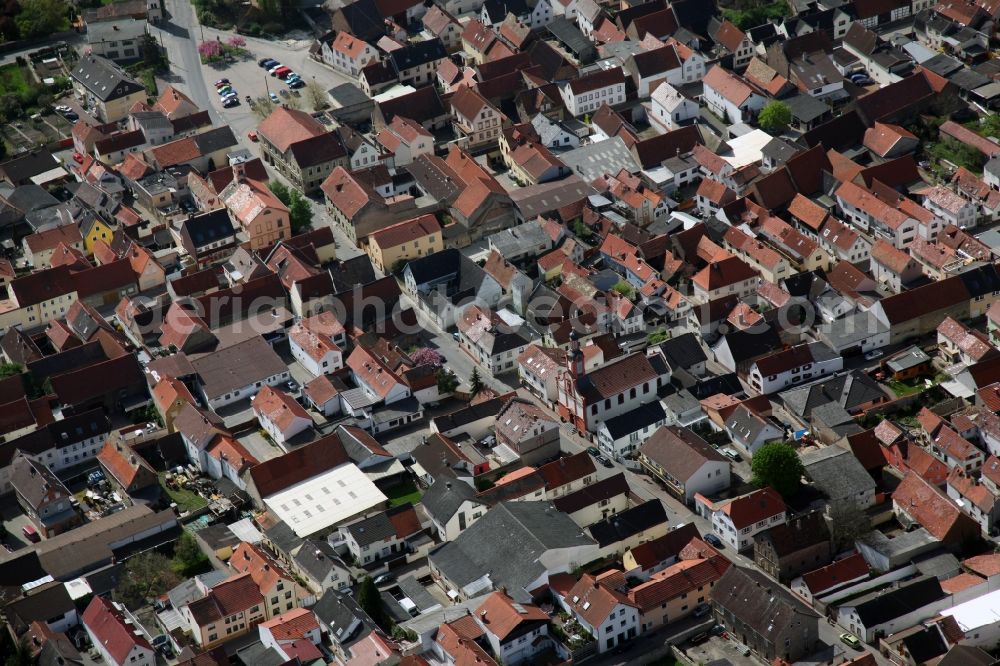 Gimbsheim from above - Townscape of Gimbsheim in Rhineland-Palatinate