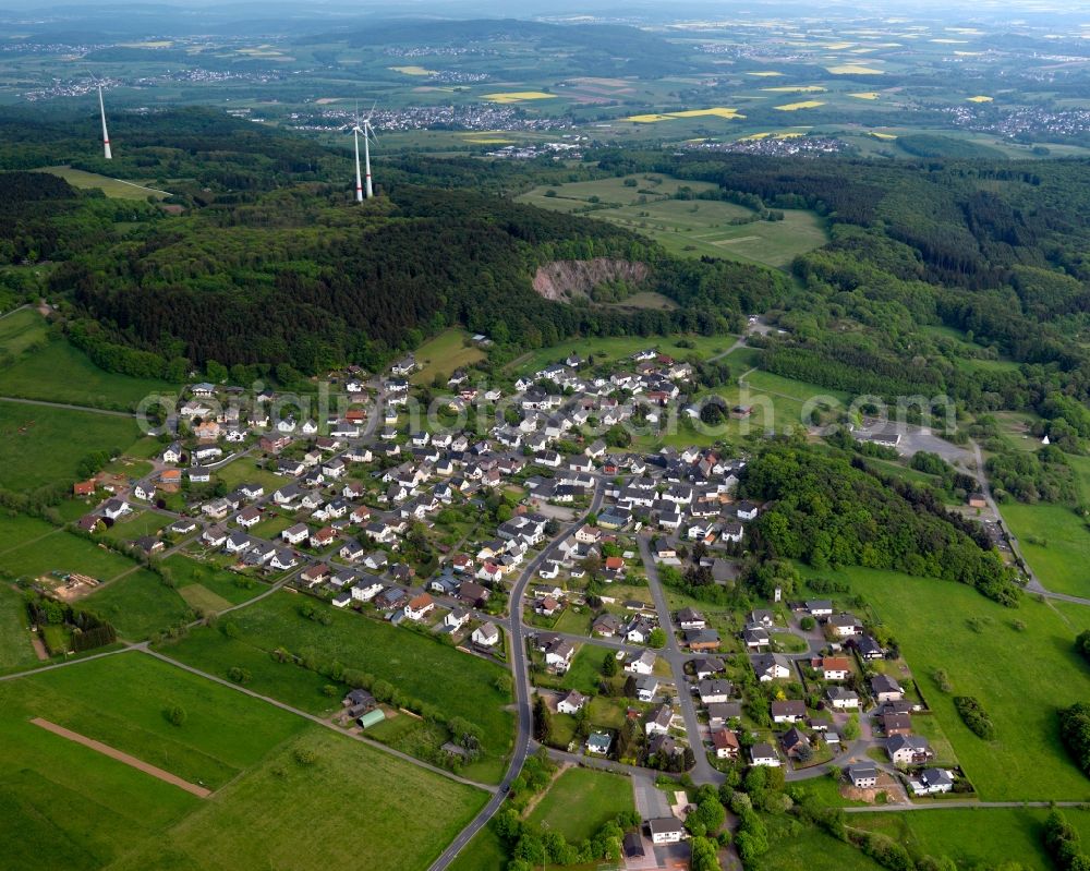 Girkenroth from above - Town View of the streets and houses of the residential areas in Girkenroth in the state Rhineland-Palatinate