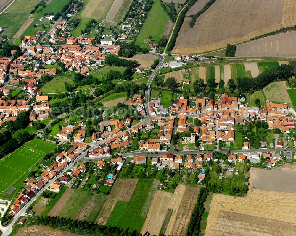 Grabe from the bird's eye view: Town View of the streets and houses of the residential areas in Grabe in the state Thuringia, Germany