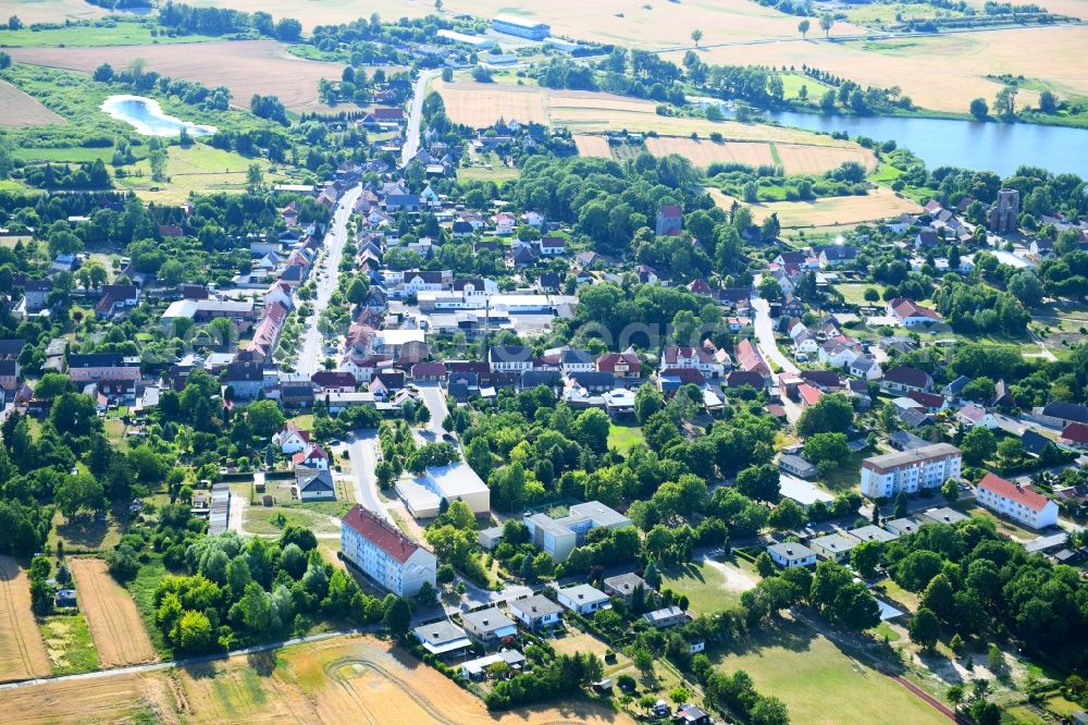 Aerial photograph Gramzow - Town View of the streets and houses of the residential areas in Gramzow in the state Brandenburg, Germany