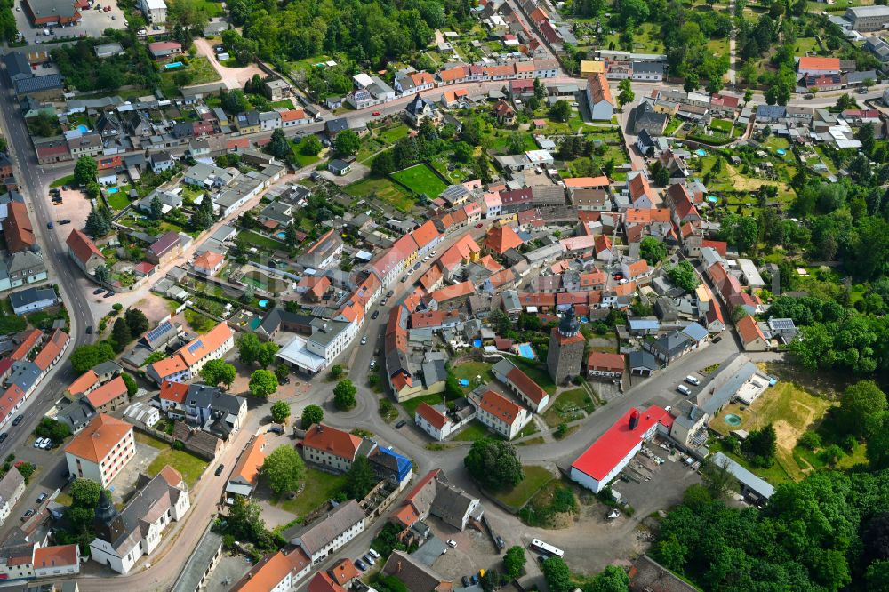 Aerial image Gröbzig - Town View of the streets and houses of the residential areas in Gröbzig in the state Saxony-Anhalt, Germany