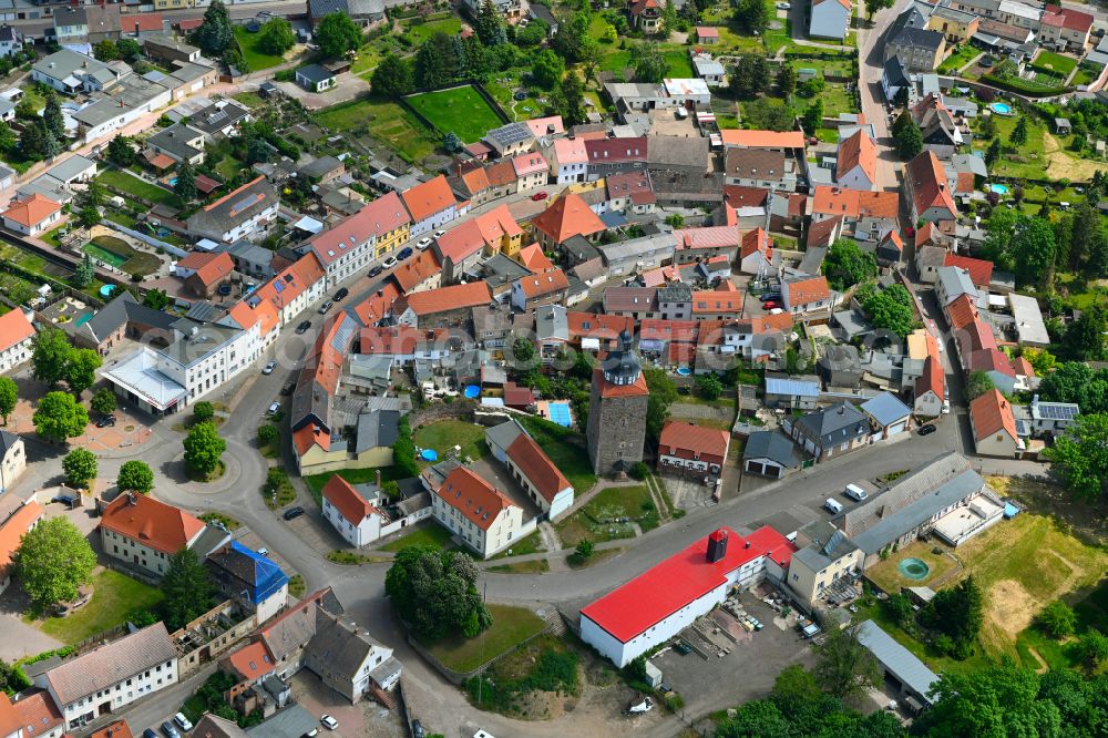 Aerial photograph Gröbzig - Town View of the streets and houses of the residential areas in Gröbzig in the state Saxony-Anhalt, Germany