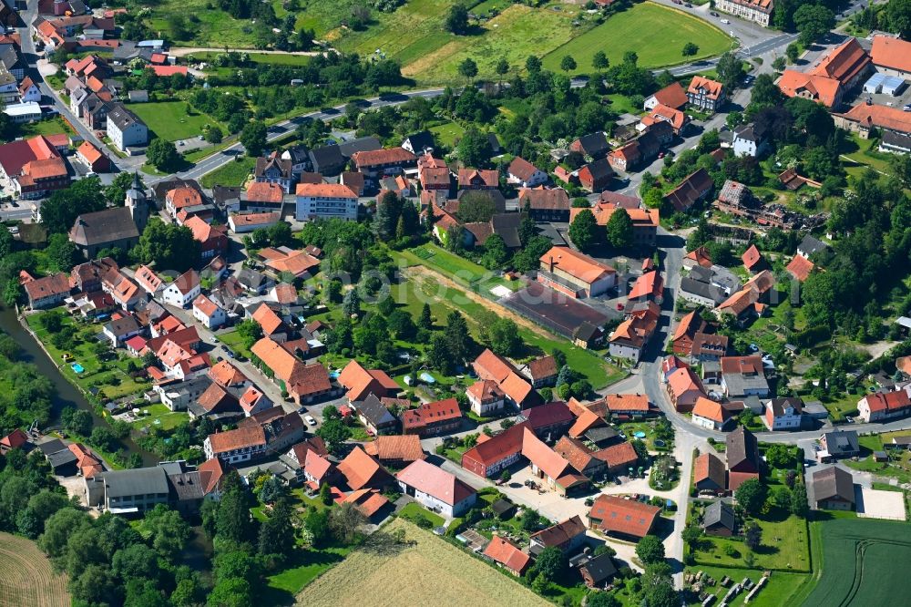 Greene from the bird's eye view: Town View of the streets and houses of the residential areas in Greene in the state Lower Saxony, Germany