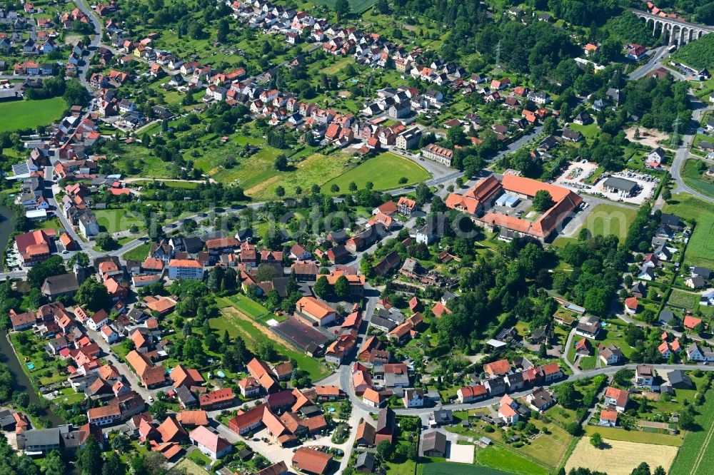 Aerial image Greene - Town View of the streets and houses of the residential areas in Greene in the state Lower Saxony, Germany