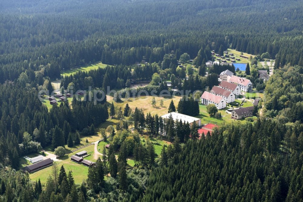 Aerial image Grünheide - View of Gruenheide with its forest park and holiday houses in the state of Saxony