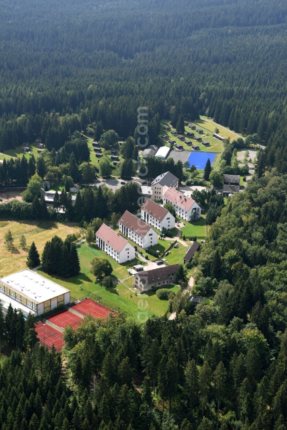 Grünheide from above - View of Gruenheide with its forest park and holiday houses in the state of Saxony