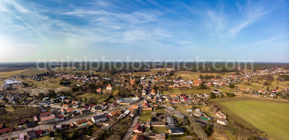 Aerial image Groß Schönebeck - Town View of the streets and houses of the residential areas on street Schlossstrasse in Gross Schoenebeck at Schorfheide in the state Brandenburg, Germany