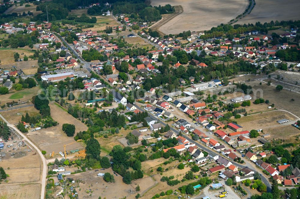 Aerial image Groß Schönebeck - Town View of the streets and houses of the residential areas on street Schlossstrasse in Gross Schoenebeck at Schorfheide in the state Brandenburg, Germany