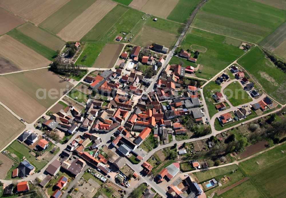 Aerial image Gumbsheim - Townscape of Gumbsheim is a municipality in the district Alzey-Worms in Rhineland-Palatinate