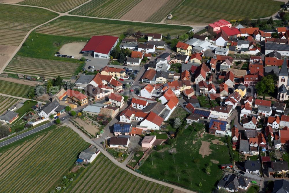 Aerial image Gundheim - Townscape of Gundheim is a municipality in the district Alzey-Worms in Rhineland-Palatinate