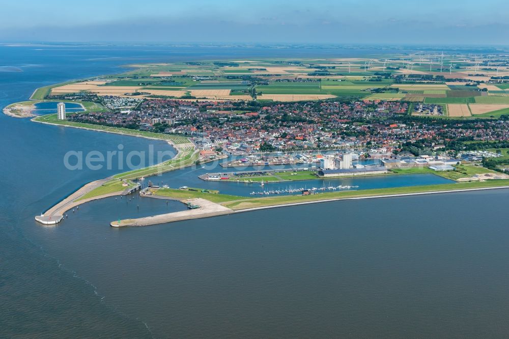 Aerial photograph Büsum - Town View of the streets and houses of the residential areas in Buesum in the state Schleswig-Holstein