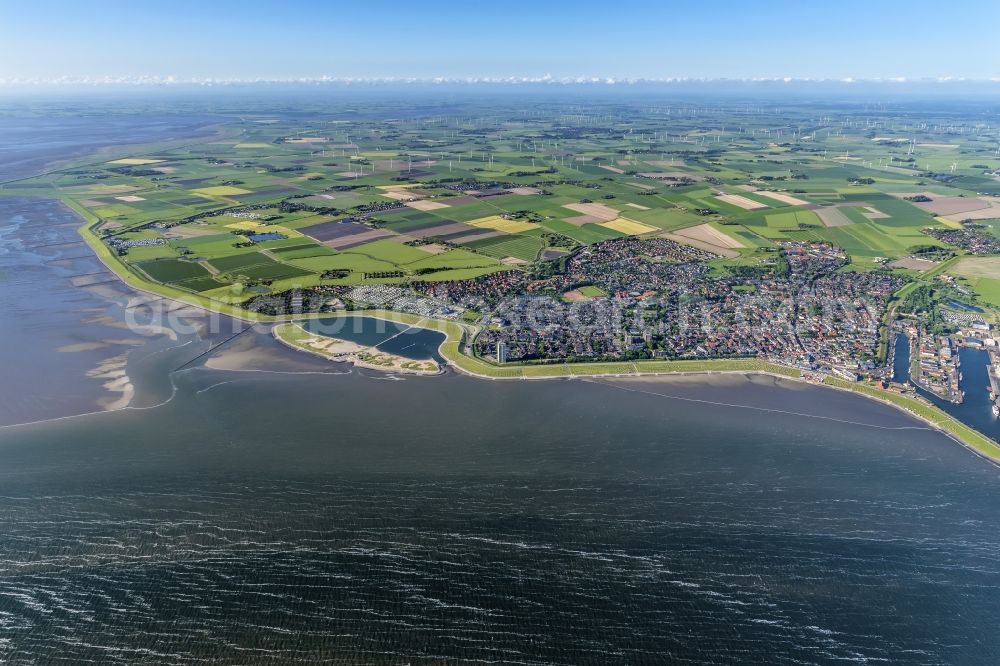 Aerial photograph Büsum - Town View of the streets and houses of the residential areas in Buesum in the state Schleswig-Holstein