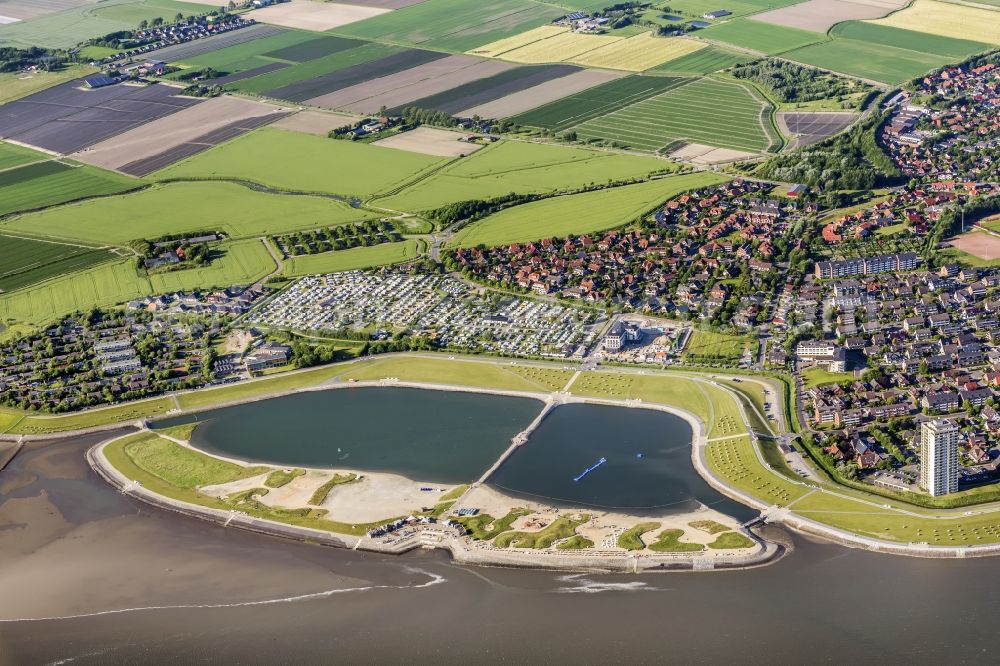 Aerial photograph Büsum - Town View of the streets and houses of the residential areas in Buesum in the state Schleswig-Holstein