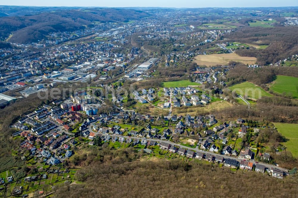 Aerial photograph Hagen - Town View of the streets and houses of the residential areas in Hagen in the state North Rhine-Westphalia, Germany