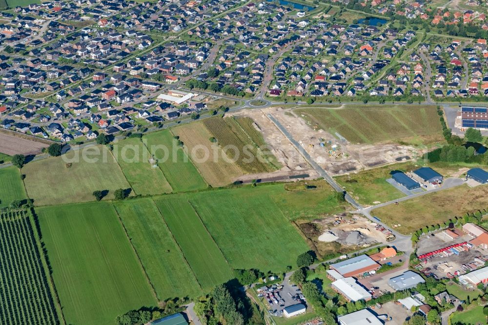 Aerial image Harsefeld - Town View of the streets and houses of the residential areas in Harsefeld in the state Lower Saxony, Germany