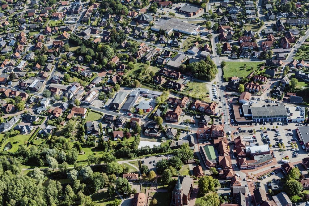 Aerial image Harsefeld - Town View of the streets and houses of the residential areas in Harsefeld in the state Lower Saxony, Germany