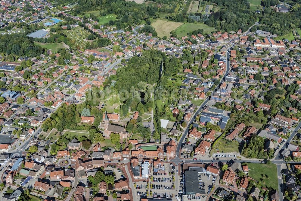 Aerial photograph Harsefeld - Town View of the streets and houses of the residential areas in Harsefeld in the state Lower Saxony, Germany