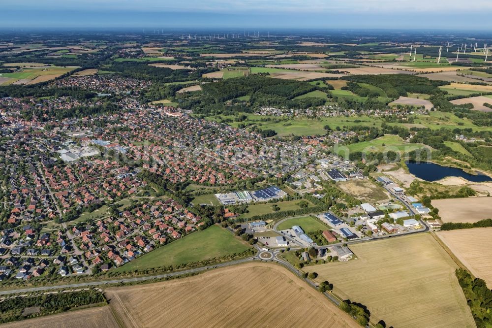 Aerial photograph Harsefeld - Town View of the streets and houses of the residential areas in Harsefeld in the state Lower Saxony, Germany