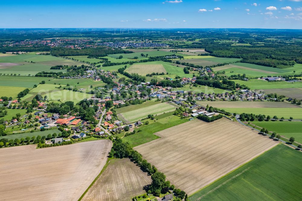 Aerial photograph Harsefeld - Town View of the streets and houses of the residential areas in Harsefeld in the state Lower Saxony, Germany