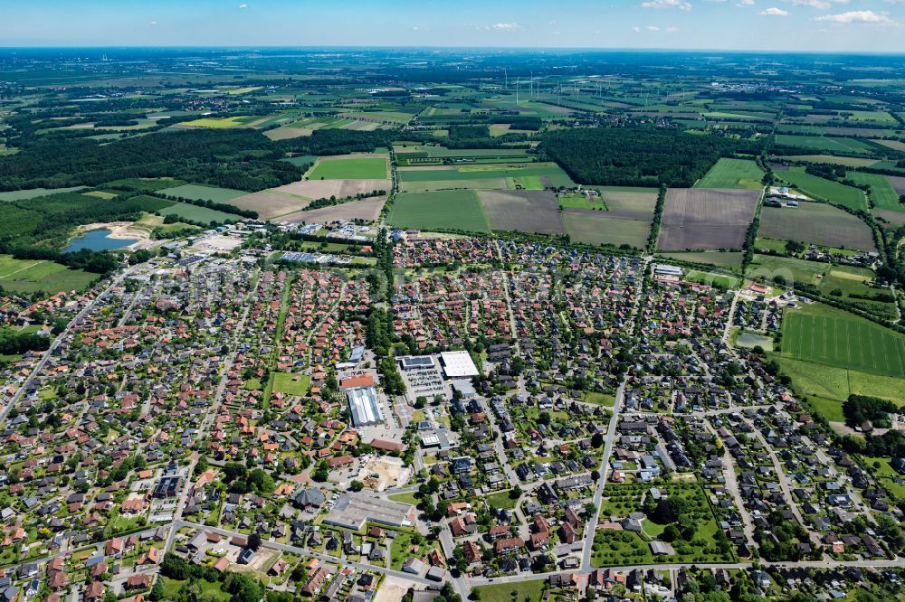 Aerial photograph Harsefeld - Town View of the streets and houses of the residential areas in Harsefeld in the state Lower Saxony, Germany