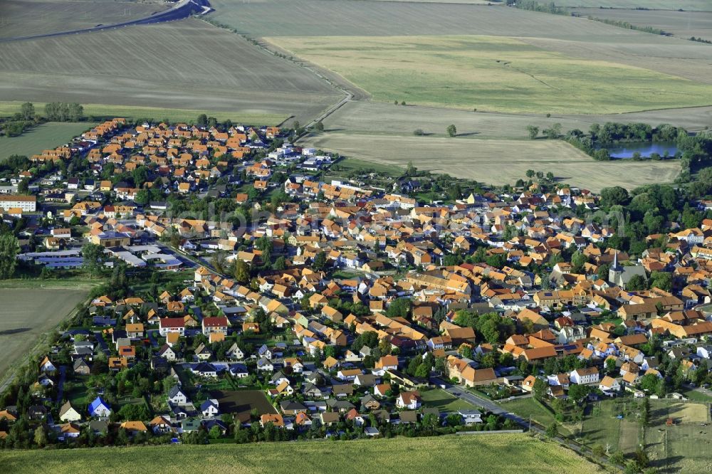 Aerial image Harsleben - Town View of the streets and houses of the residential areas in Harsleben in the state Saxony-Anhalt, Germany