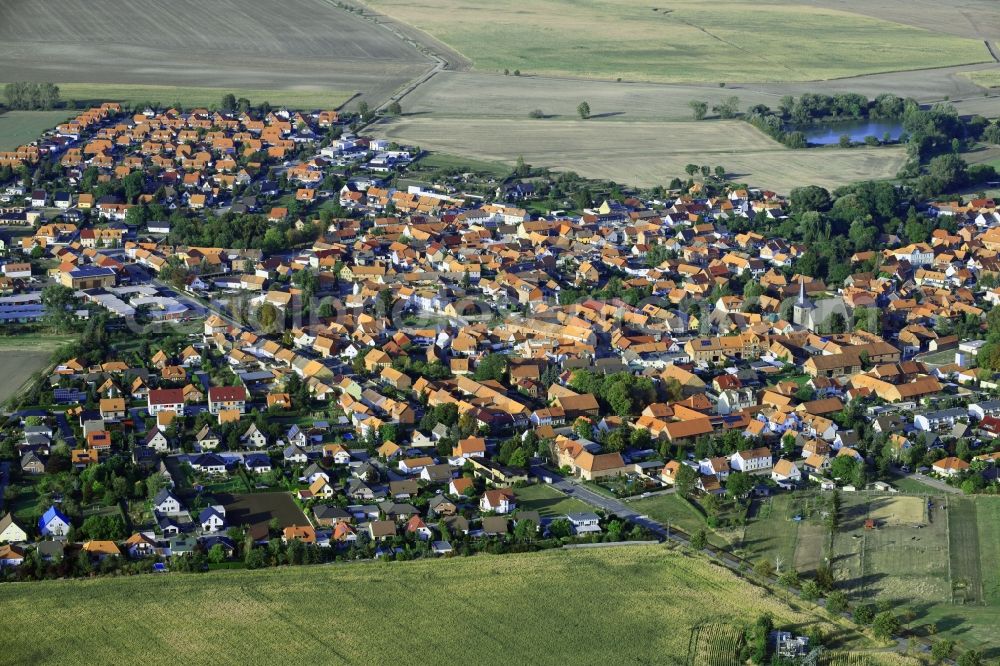 Aerial photograph Harsleben - Town View of the streets and houses of the residential areas in Harsleben in the state Saxony-Anhalt, Germany