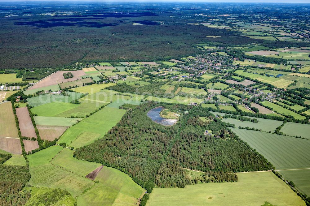 Aerial image Hartenholm - Town View of the streets and houses of the residential areas in Hartenholm in the state Schleswig-Holstein, Germany