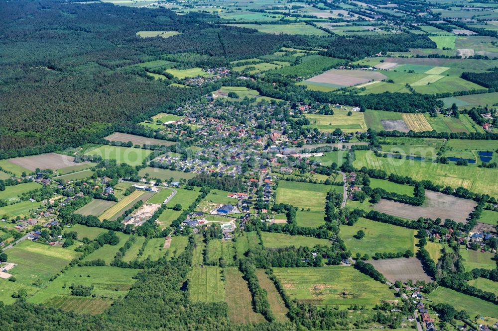 Aerial photograph Hartenholm - Town View of the streets and houses of the residential areas in Hartenholm in the state Schleswig-Holstein, Germany