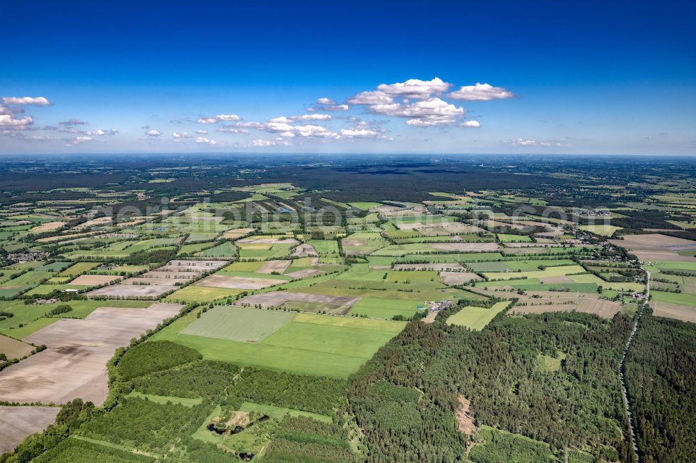 Aerial photograph Hasenmoor - Town View of the streets and houses of the residential areas in Hasenmoor in the state Schleswig-Holstein, Germany