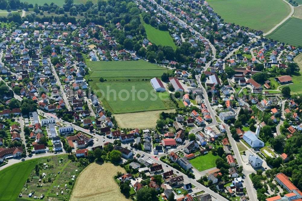 Aerial photograph Hebertshausen - Town View of the streets and houses in Hebertshausen in the state Bavaria, Germany