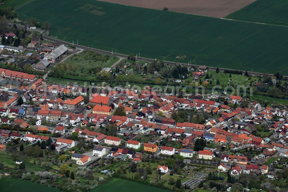 Heringen/Helme from above - Town View of the streets and houses of the residential areas in Heringen/Helme in the state Thuringia