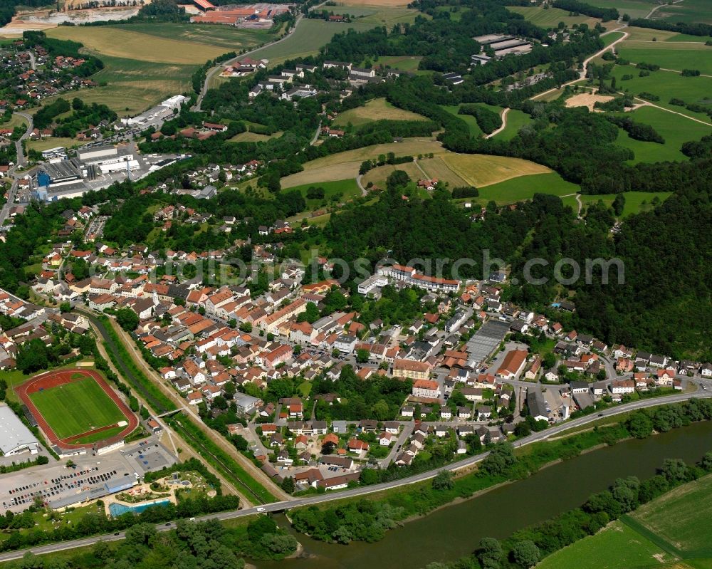 Aerial photograph Hermannsdorf - Town View of the streets and houses of the residential areas in Hermannsdorf in the state Bavaria, Germany