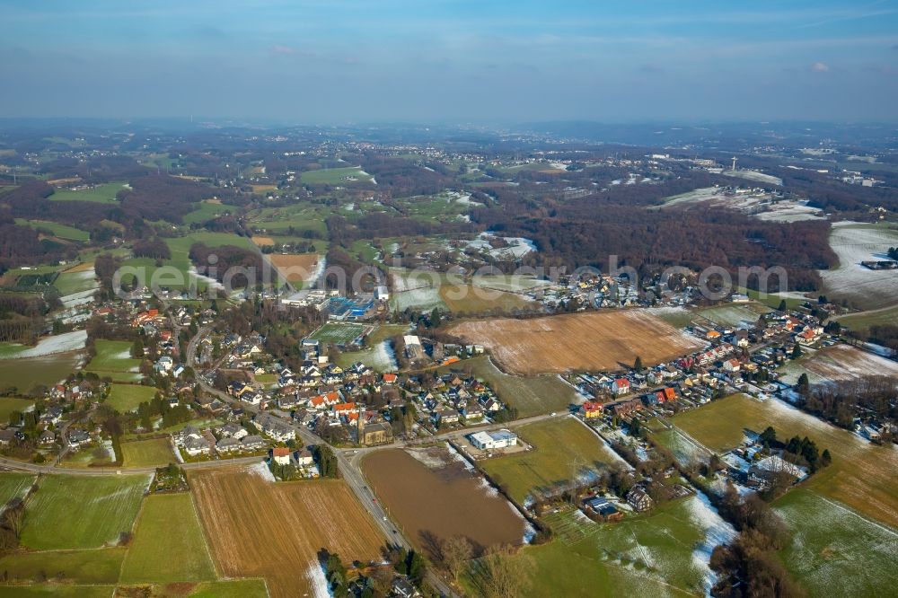 Herzkamp from above - View of winterly Herzkamp in the state of North Rhine-Westphalia