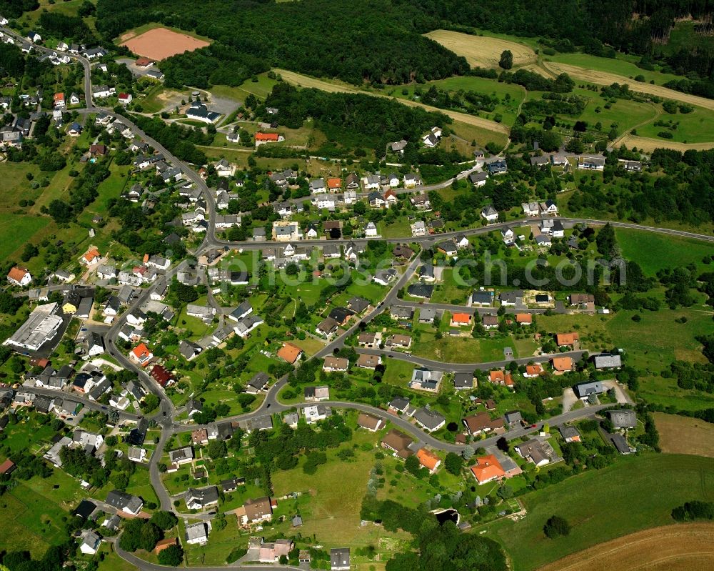 Aerial photograph Hettenrodt - Town View of the streets and houses of the residential areas in Hettenrodt in the state Rhineland-Palatinate, Germany