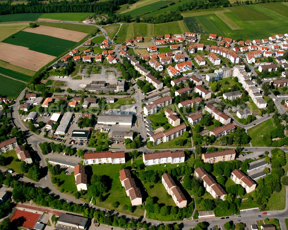 Aerial photograph Heumaden - Town View of the streets and houses of the residential areas in Heumaden in the state Baden-Wuerttemberg, Germany