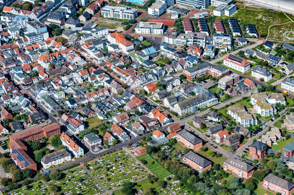 Norderney from the bird's eye view: Town View of the streets and houses of the residential areas in Norderney in the state Lower Saxony, Germany