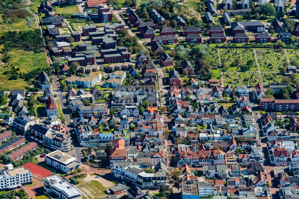 Aerial image Norderney - Town View of the streets and houses of the residential areas in Norderney in the state Lower Saxony, Germany