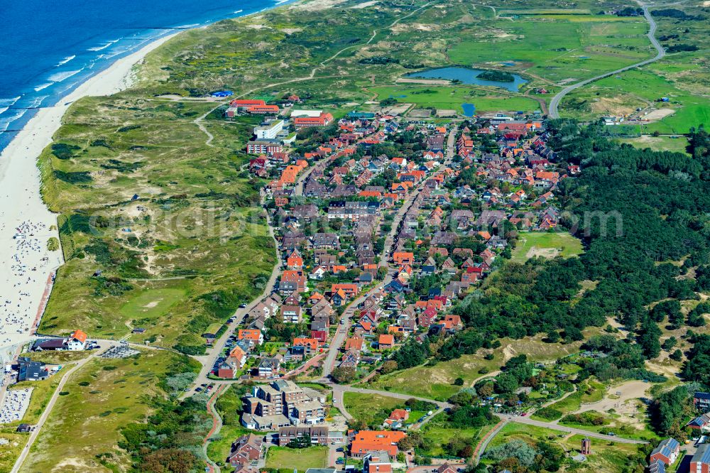 Norderney from above - City view at the height of Nordhelmstrasse on the island of Norderney in the state of Lower Saxony, Germany